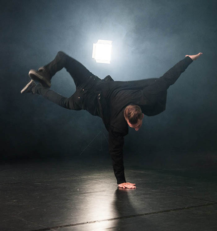 Parker showing off his one-handed acrobatics - The SHOW Company